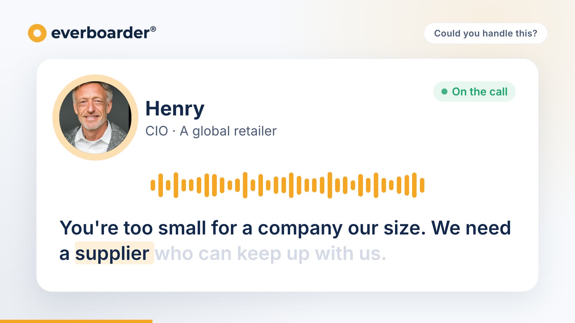 Video: You're too small for a company our size