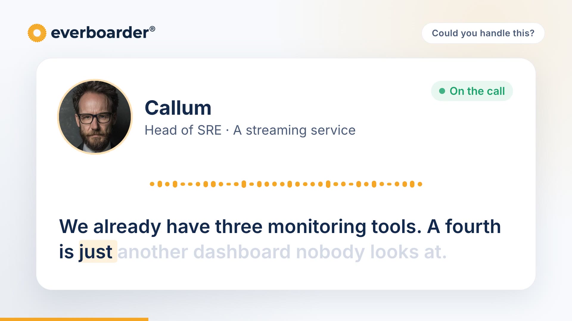 Video: We already have three monitoring tools